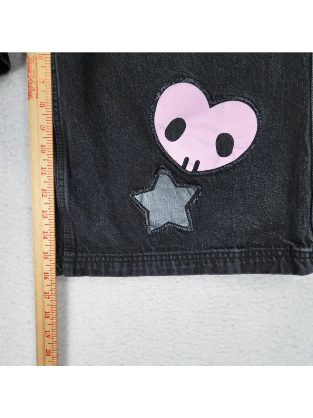 Kuromi By Sanrio Shorts Juniors 9 Black Hello Kitty Hot Topic Long Jean Denim